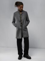 Holger 2.0 Melton Coat Volcanic Ash Men J.Lindeberg Clothing 66XF2416 - Image 2