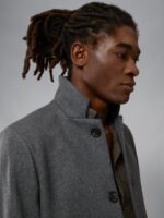 Holger 2.0 Melton Coat Volcanic Ash Men J.Lindeberg Clothing 66XF2416 - Image 3