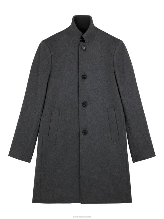 Holger 2.0 Melton Coat Volcanic Ash Men J.Lindeberg Clothing 66XF2416 - Image 4
