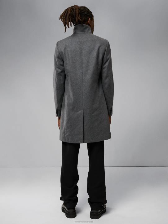 Holger 2.0 Melton Coat Volcanic Ash Men J.Lindeberg Clothing 66XF2416 - Image 1