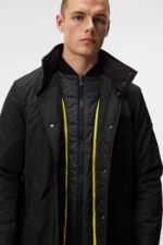 Hollis Padded Coat Black Men J.Lindeberg Clothing 66XF916 - Image 4