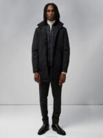 Hollis Tech Padded Coat Black Men J.Lindeberg Clothing 66XF2408 - Image 2
