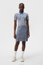 Holly Knitted Dress Estate Blue Women J.Lindeberg Clothing 66XF1555 - Image 3