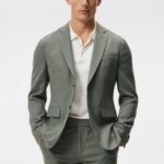 Hopper Active Hopsack Blazer Aloe Men J.Lindeberg Clothing 66XF1225