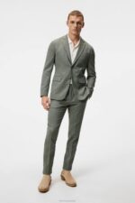 Hopper Active Hopsack Blazer Aloe Men J.Lindeberg Clothing 66XF1225 - Image 3