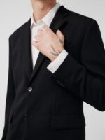 Hopper Active Hopsack Blazer Black Men J.Lindeberg Clothing 66XF1233 - Image 4