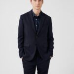 Hopper Active Hopsack Blazer Navy Men J.Lindeberg Clothing 66XF1232
