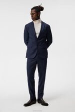 Hopper Flannel Blazer Navy Men J.Lindeberg Clothing 66XF1203 - Image 2