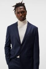 Hopper Flannel Blazer Navy Men J.Lindeberg Clothing 66XF1203 - Image 3