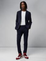Hopper Stretch Blazer Navy Men J.Lindeberg Clothing 66XF2558 - Image 3