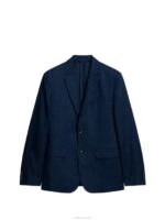 Hopper Super Linen Blazer Blue Indigo Men J.Lindeberg Clothing 66XF1221 - Image 6