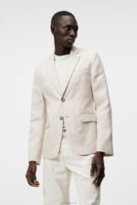 Hopper Super Linen Blazer Safari Beige Men J.Lindeberg Clothing 66XF1220
