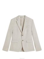 Hopper Super Linen Blazer Safari Beige Men J.Lindeberg Clothing 66XF1220 - Image 4