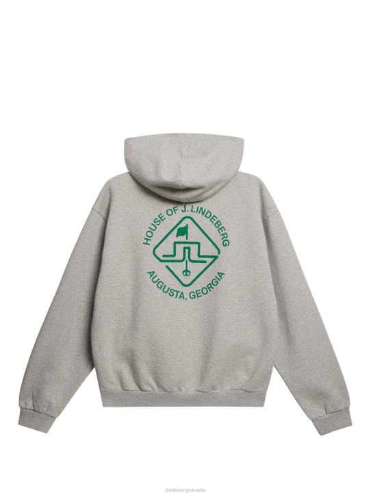 House Of Karson Hoodie Light Grey Melange Men J.Lindeberg Clothing 66XF2268 - Image 5