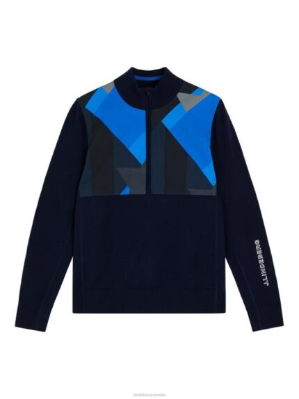 Hybrid Sweater Blue Flag Patchwork Men J.Lindeberg Clothing 66XF2342