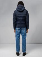 Hybrid Text Down Jacket Navy Men J.Lindeberg Clothing 66XF2437 - Image 2