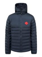Hybrid Text Down Jacket Navy Men J.Lindeberg Clothing 66XF2437 - Image 5