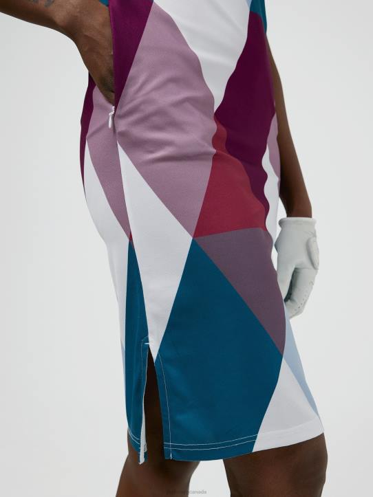 Issa Print Golf Dress White Argyle Women J.Lindeberg Clothing 66XF2703 - Image 2