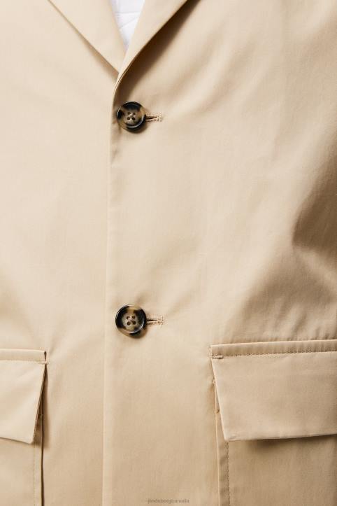 Jack Light Cotton Blazer Safari Beige Men J.Lindeberg Clothing 66XF1211 - Image 4