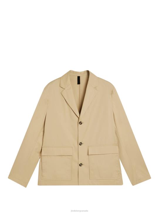 Jack Light Cotton Blazer Safari Beige Men J.Lindeberg Clothing 66XF1211 - Image 5