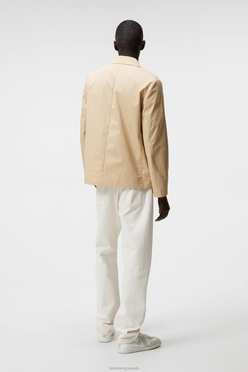 Jack Light Cotton Blazer Safari Beige Men J.Lindeberg Clothing 66XF1211 - Image 1