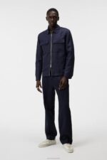 Jackson Tencel Linen Jacket Navy Men J.Lindeberg Clothing 66XF1209 - Image 2
