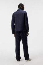 Jackson Tencel Linen Jacket Navy Men J.Lindeberg Clothing 66XF1209