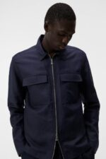 Jackson Tencel Linen Jacket Navy Men J.Lindeberg Clothing 66XF1209 - Image 3