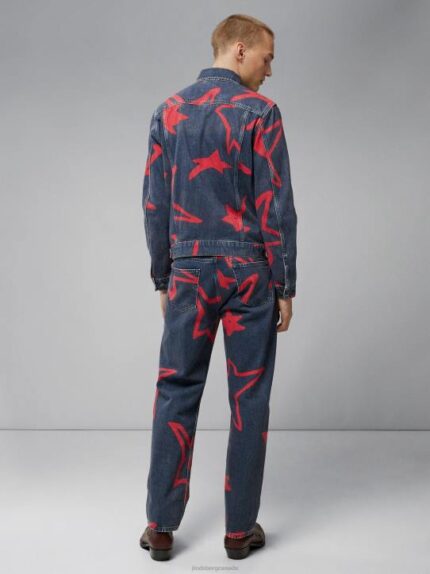 Jad Printed Stars Jacket Navy Men J.Lindeberg Clothing 66XF2402