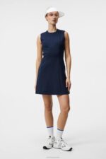 Jasmin Dress Navy Women J.Lindeberg Clothing 66XF1632 - Image 3
