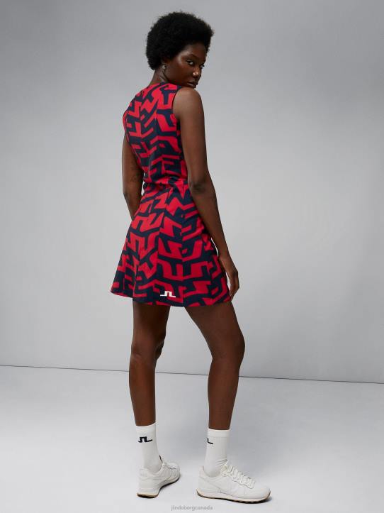 Jasmin Print Dress Bridge Swirl Red Women J.Lindeberg Clothing 66XF2658 - Image 1