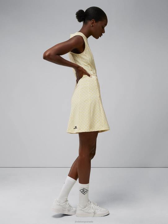 Jasmin Print Dress White Monogram check Women J.Lindeberg Clothing 66XF2659 - Image 1