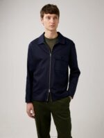 Jason Cotton Stretch Overshirt Navy Men J.Lindeberg Clothing 66XF2565