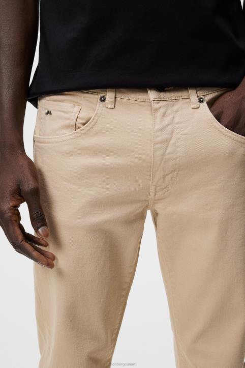 Jay Solid Stretch Jeans Oxford Tan Men J.Lindeberg Clothing 66XF2583 - Image 3