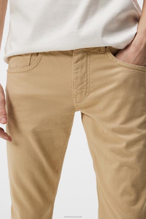 Jay Solid Stretch Jeans Safari Beige Men J.Lindeberg Clothing 66XF1104 - Image 3