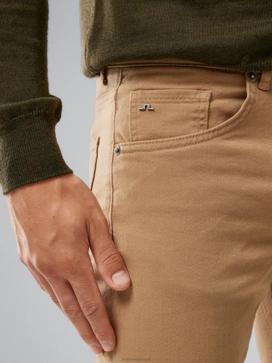 Jay Solid Stretch Lht Jeans Tiger Brown Men J.Lindeberg Clothing 66XF2580 - Image 3