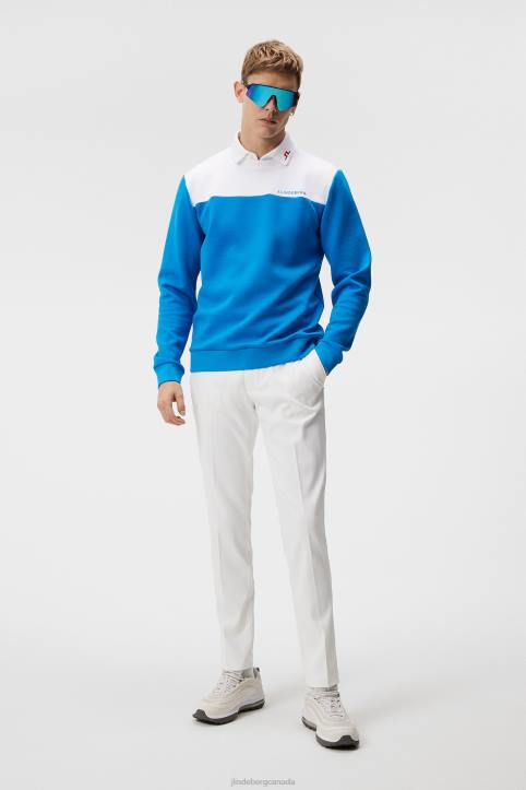Jeff Crew Neck Sweatshirt Brilliant Blue Men J.Lindeberg Clothing 66XF621 - Image 2