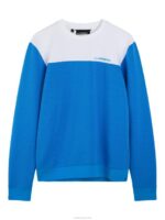 Jeff Crew Neck Sweatshirt Brilliant Blue Men J.Lindeberg Clothing 66XF621 - Image 5