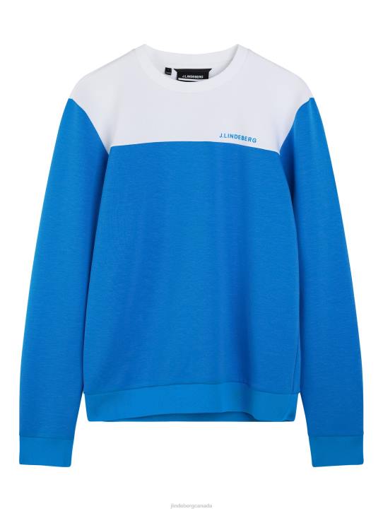 Jeff Crew Neck Sweatshirt Brilliant Blue Men J.Lindeberg Clothing 66XF621 - Image 5