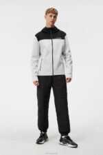 Jeff Hoodie Light Grey Melange Men J.Lindeberg Clothing 66XF525 - Image 2