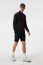 Jeff Hybrid Jacket Black Men J.Lindeberg Clothing 66XF673 - Image 2