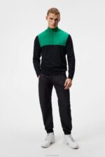 Jeff Knitted Sweater Black Men J.Lindeberg Clothing 66XF591 - Image 3
