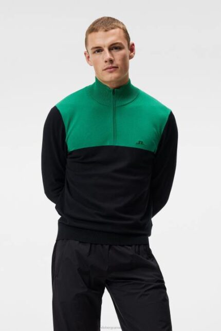 Jeff Knitted Sweater Black Men J.Lindeberg Clothing 66XF591