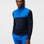 Jeff Knitted Sweater Navy Men J.Lindeberg Clothing 66XF590