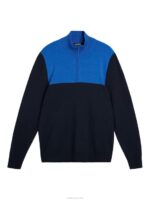Jeff Knitted Sweater Navy Men J.Lindeberg Clothing 66XF590 - Image 5