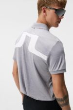 Jeff Polo Grey Melange Men J.Lindeberg Clothing 66XF120 - Image 3