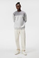 Jeff Sweatshirt Light Grey Melange Men J.Lindeberg Clothing 66XF532 - Image 2