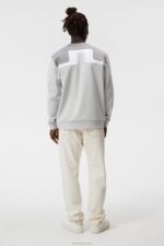 Jeff Sweatshirt Light Grey Melange Men J.Lindeberg Clothing 66XF532