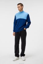 Jeff Windbreaker Sweater Estate Blue Men J.Lindeberg Clothing 66XF507 - Image 2