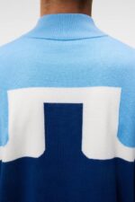 Jeff Windbreaker Sweater Estate Blue Men J.Lindeberg Clothing 66XF507 - Image 4